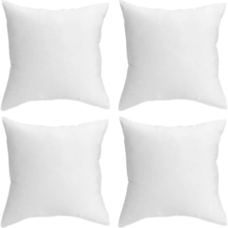 18 x 18 Throw Pillow Insert - Pack of 4 White, Down Alternative Pillow Inserts for Decorative Pillow Covers, Throw Pillows for Bed, Couch Pillows for Living Room (18" x 18" (Pack of 4))