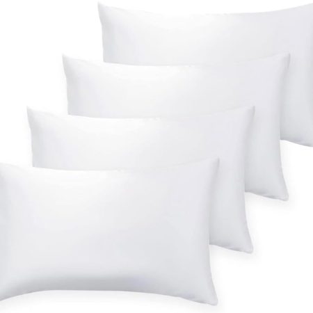 12 x 20 Throw Pillow Insert - Pack of 4 White, Down Alternative Pillow Inserts for Decorative Pillow Covers, Throw Pillows for Bed, Couch Pillows for Living Room (12" x 20" (Pack of 4))