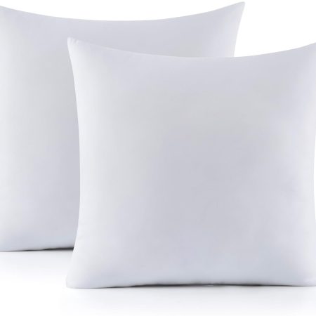 18X18 Pillow Inserts - Throw Pillow Set - Cushion Inserts for Decorative Throw Pillows Covers - Soft & Supportive Pillows for Couch, Sofa, Bed, or Chair, 2 Pack - 18" x 18"