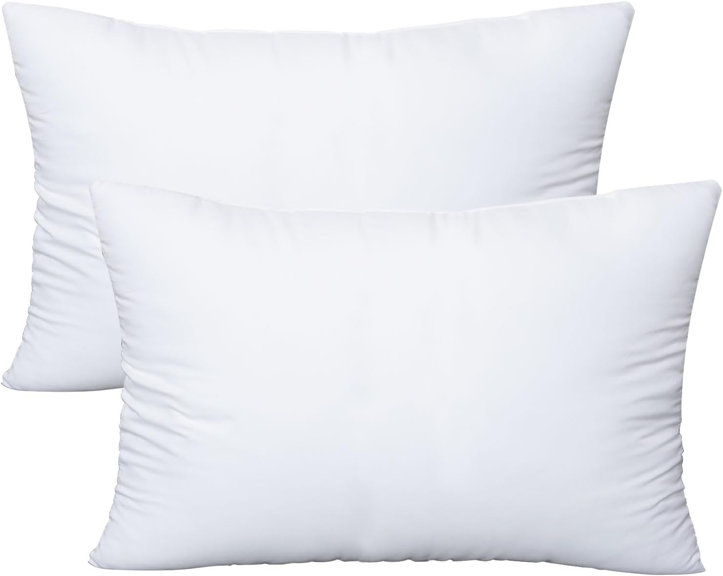 Throw Pillows Insert Set of 2, with 100% Cotton Cover, Bed and Couch - Indoor Hotel Decorative Pillows, 12x20 in White Pillows Inserts