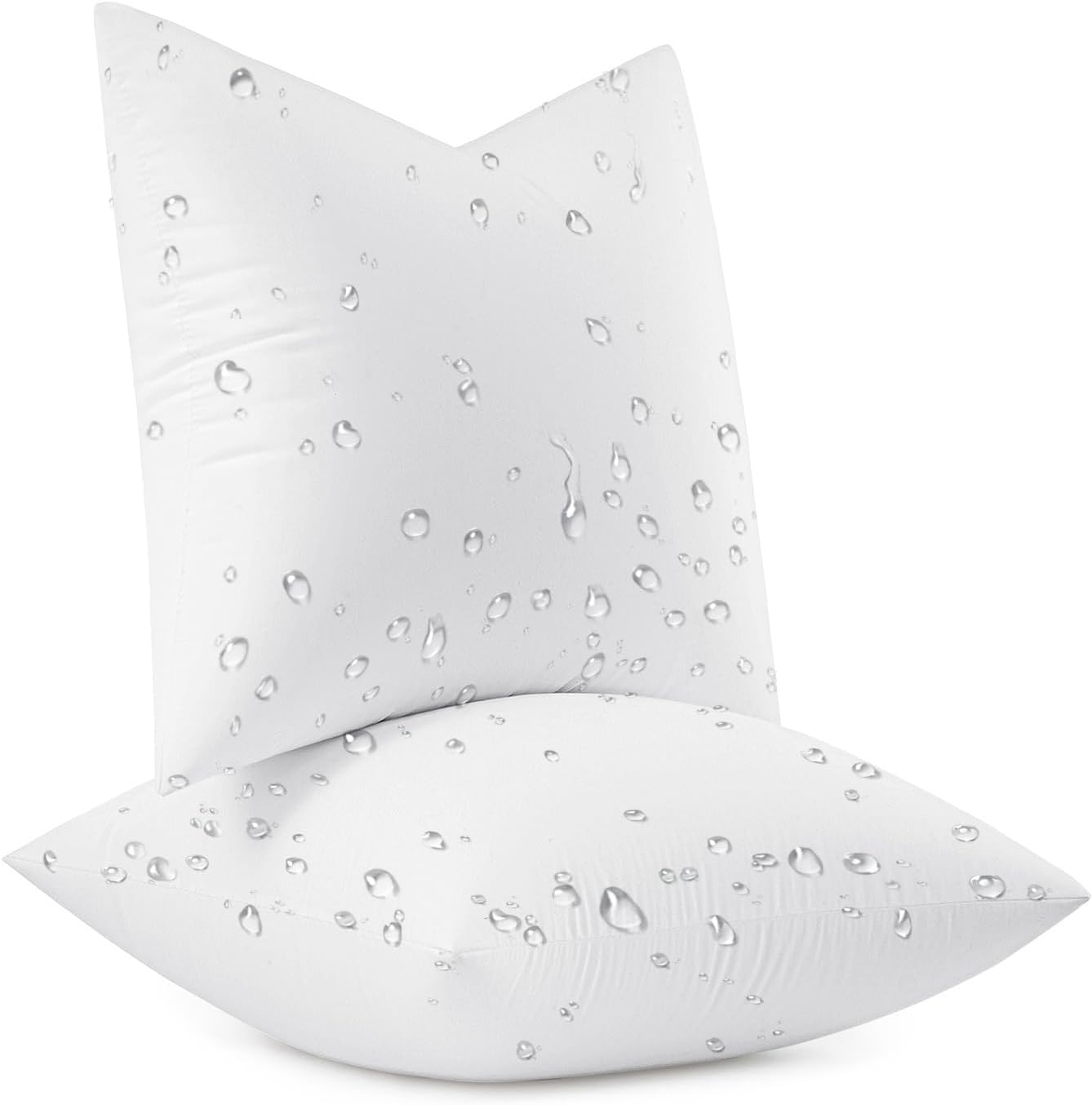 Outdoor Pillow Inserts 18x18 Pack of 2 Waterproof Throw Pillow Inserts Decorative 100% Virgin Fibers Filling for Patio Sofa Couch