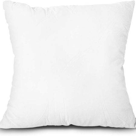 Throw Pillow Insert, Lightweight Soft Polyester Down Alternative Decorative Pillow, Sham Stuffer, Machine Washable. (White, 18x18)
