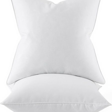 18x18 Pillow Inserts, Pack of 2 Down Feather Premium Throw Pillows with Cotton Fabric for Bed Couch Living Room Sofa