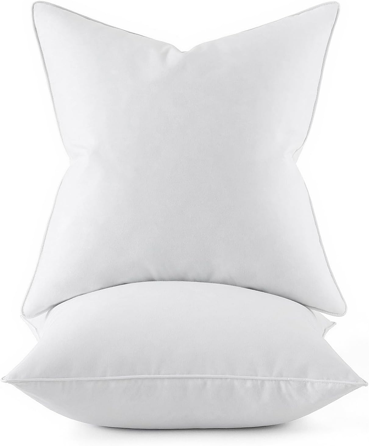 18x18 Pillow Inserts, Pack of 2 Down Feather Premium Throw Pillows with Cotton Fabric for Bed Couch Living Room Sofa