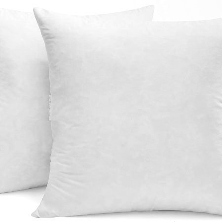 Luxury Goose Down Feather Pillow Inserts - 20x20IN, Double Layered Down-Proof Design, Ultra-Soft Cover, High Fill Weight, Pack of 2, White