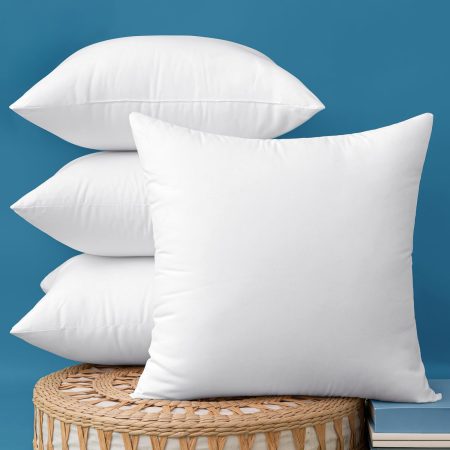 Pack of 4 18x18 Outdoor Pillow Inserts, Water-Resistant Throw Pillow Inserts Decorative Premium Square Pillow Stuffer Sham for Porch Swing Couch Sofa Cushion Patio Furniture