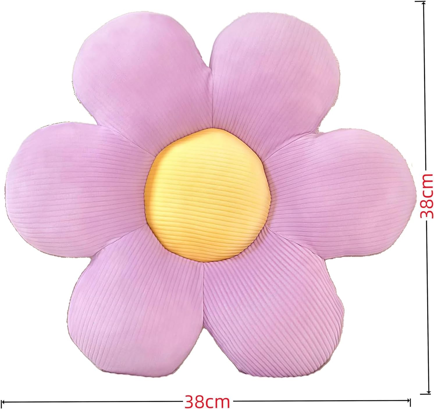 Lavender Flower-Shaped Throw Pillow, 15.35-Inch Cute Daisy Floor Cushion for Sofa and Home Decor - Image 2