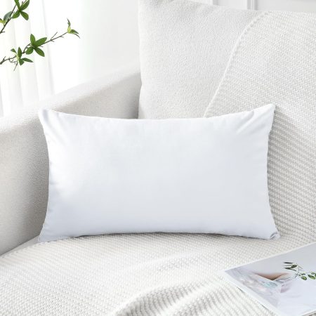 Set of 1 Luxury Velvet Pillow Covers ONLY Cover Decorative Rectangle Pillowcases Soft Solid Cushion Cases for Couch Sofa Bedroom Car Decor 12x20 Inch White (ONLY Cover)