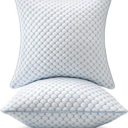 18x18 Pillow Inserts, Memory Foam Cooling Set of 2 Decorative Throw Pillows,Adjustable Premium Stuffer for Sofa Couch Bed and Living Room