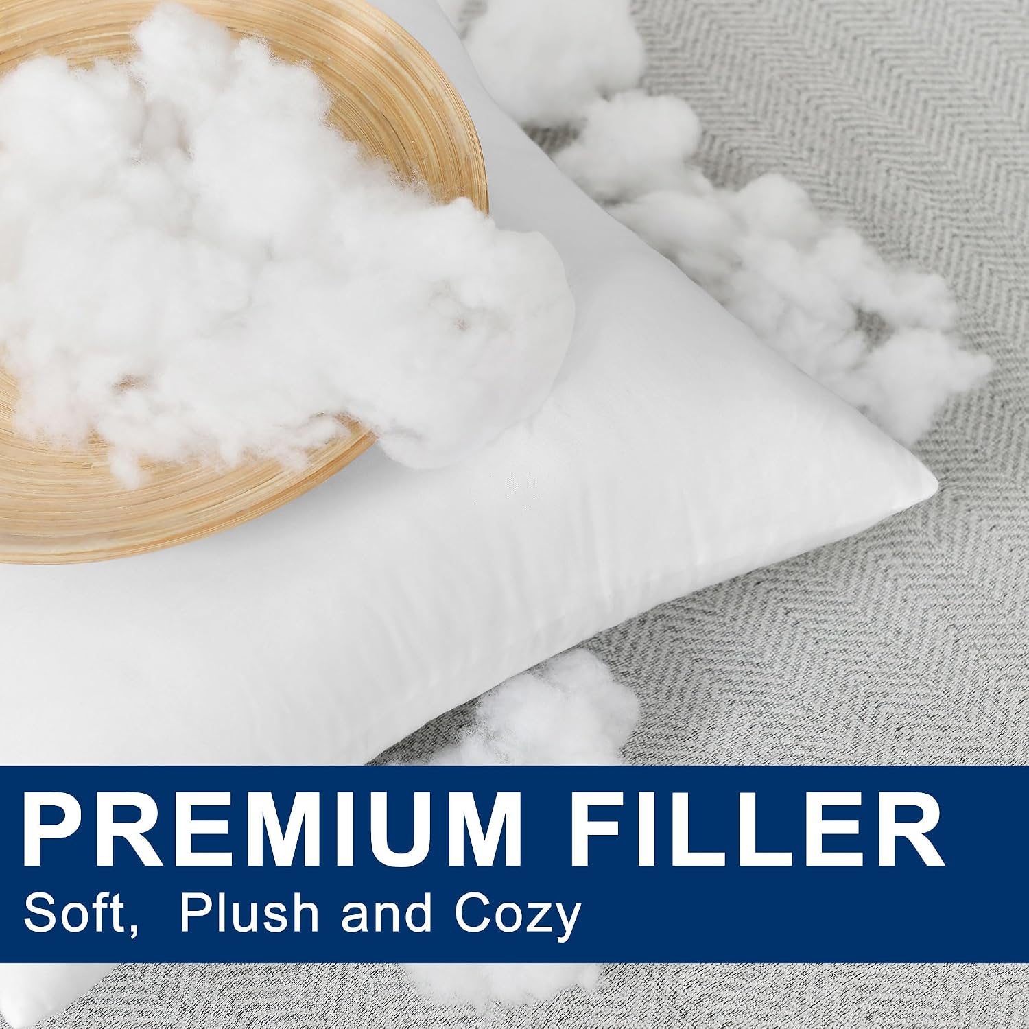 12x20 Pillow Inserts Set of 2 Lumbar Rectangle Throw Pillows Decorative Euro Pillow Inserts Premium Fluffy Square Sham Forms Stuffer for Sofa, Couch Cushion Bed - Image 2